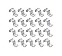 TUKEVA 20 Piezas Grapa Puente Sencilla Abrazaderas Metalicas para Tubos Abrazadera de fijación Fija de Forma Segura tuberías y Cables en su Lugar Para Sistema de Fijación de Tubos y Cables (20, 20mm)