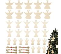 TUKEVA 30 Pcs Angel Guardián Colgantes de Madera,Decoraciones de Madera de Ángel