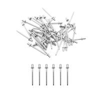 TUKEVA 50 Pcs 3.2 x 6mm Remaches Pop Cabeza de Cúpula Remaches de Extremo Cerrado Ciego Remaches Set 304 Remaches para Metal Remache para industria metal madera plástico acero inoxidable (3.2 x 6mm)