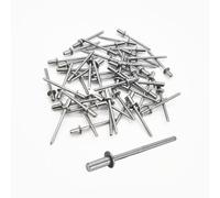 TUKEVA 50 Pcs 4 x 8mm Remaches Pop Cabeza de Cúpula Remaches de Extremo Cerrado Ciego Remaches Set 304 Remaches para Metal Remache para industria metal madera plástico acero inoxidable etc (4 x 8mm)