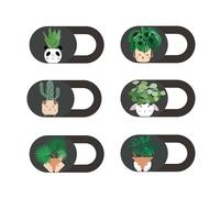TUKEVA 6 PCS Cubiertas de la Cámara Web Tapa de Cámara Portátil Deslizante Control Deslizante de Cobertura Web Cubiertas de Privacidad de la Cámara para Laptop Tableta (Motivo de Planta en Maceta)