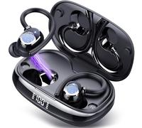 Tukio Auriculares Inalambricos Bluetooth 5.4 - HiFi Estéreo Deportivos con 4 ENC Cancelacion Ruido HD Microfono, 80H Cascos Inalambricos Bluetooth LED Pantalla, Negro Abismo