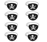 TUKNN 8 Piezas Parche Pirata, Parches Ojo Pirata, Accesorios Pirata, Parche de Ojo de Pirata Negro, Parche de Ojo de Pirata de Fieltro Negro, Parches Piratas Niños, Adulto
