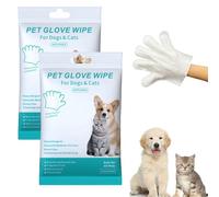 TUKNN Guante para mascotas, guante de limpieza para perros y gatos, guantes sin lavado para mascotas, para el cuidado diario y viajes, 12 piezas