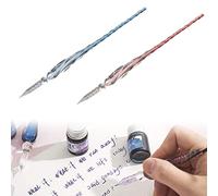 TUKNN Pluma de Cristal, Glass Dip Pen, Bolígrafo de Caligrafía de Cristal, Pluma de Inmersión para Firmas, Bolígrafos de Inmersión de Vidrio, 2 Piezas