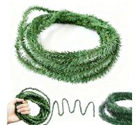 TUKRKRS 132 Ft Miniature Artificial Pine Garland 0.38″ Thin Wired Greenery Rope - Easy-Shape Flexible Faux Pine Stems for Christmas DIY Crafts, Party Decoration & Indoor Holiday Display