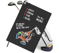 TUKRKRS 19th Hole Beer Print Microfiber Golf Towel with Aluminum Hook - 15.75"x23.62" for Social Golfers Beer League - Quick Dry Absorbent for Clubs Balls