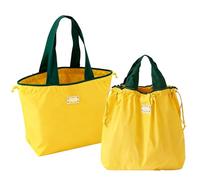 TUKRKRS 2PACK Reusable Shopping Bags Large Capacity, Reusable Grocery Totes Foldable for Storage, Market, Picnic or Daily Use, Strong Handles Hold 35 lbs, 17.3 × 16.5 × 3.9 in(Yellow)