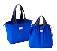 TUKRKRS 2PACK Reusable Shopping Bags Large Capacity, Reusable Grocery Totes Foldable for Storage, Market, Picnic or Daily Use, Strong Handles Hold 35 lbs, 17.3 × 16.5 × 3.9 in(Azul)