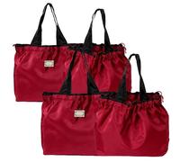 TUKRKRS 4PACK Reusable Grocery Shopping Tote, Large Foldable Bag for Market, Outdoor, or Work Use, Heavy Duty Handles Hold 35 lbs, Size 17.3 in × 16.5 in × 3.9 in