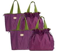 TUKRKRS 4PACK Washable Reusable Shopping Bag, Foldable Heavy Duty Tote for Groceries, Storage, and Everyday Travel, Supports 35 lbs, 17.3 in × 16.5 in × 3.9 in