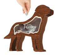 TUKRKRS Cat Hair Keepsake Box - Solid Wooden Cat Silhouette Memory Box for Fur, Teeth or Ashes, A Decorative Tabletop Display and Thoughtful Gift for Lovers Missing Their Pet(Brown Puppy)