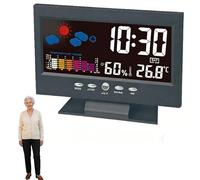 TUKRKRS Digital Alarm Clock for Seniors' bedrooms: Equipped Smart Color Weather Station, Voice Control, and Indoor Temperature and Humidity Monitor, it is an Ideal Choice for Seniors.