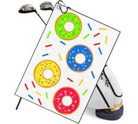 TUKRKRS Donut Print Microfiber Golf Towel with Hook - 15.75"x23.62" Funny Gift for Golf Buddies - Quick Dry for Clubs Balls - Sweet Tooth Humor