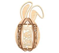 TUKRKRS Easter Wooden Bunny Lantern Hollow Rabbit Silhouette Tabletop Decor 7" Miniature Handcrafted Wood Lantern Frame for Spring Party, Garden Office - Whimsical DIY Candle Shade(Option D)