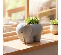 TUKRKRS Elephant Resin Succulent Pot - 5.5×3.9×4.1 in Indoor Plant Pot, Flower Pot for Indoor Plants, Planter Plants, Desktop Decor