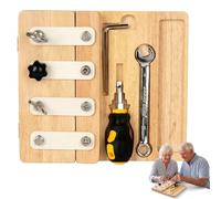 TUKRKRS Foldable Adult Busy Board, Sensory Board with Hand Screws and Fidget Tools, Fine Motor Activity Panel, Compact Travel Design for Seniors