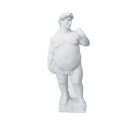 TUKRKRS Funny Fat David Statue Creative Parody Resin Sculpture Chubby Greek Mythology Figurine Novelty Home Decor for Living Room Office Desk Gym Motivation Gift(Fat Little David - Small Size)