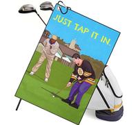 TUKRKRS Funny Slogan Print Microfiber Golf Towel with Aluminum Carabiner - 15.7"x23.6" for Boss Executive Gift - Quick Dry Absorbent for Cleaning Clubs Balls - Office to Course
