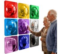 TUKRKRS Interactive Color Reflection Mirrors for Seniors, 9 Pack Acrylic Visual Activity Boards for Elderly Adults, Sensory Engagement Hand Eye Coordination Set