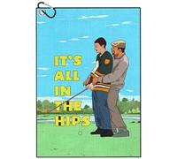 TUKRKRS It's All In The Hips Print Microfiber Golf Towel with Aluminum Hook - 15.7"x23.6" for Tour Professionals - Quick Dry Absorbent for Cleaning Clubs Balls and Grips
