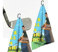 TUKRKRS It's All In The Hips Print Microfiber Golf Towel with Aluminumy Hook - 15.7"x23.6" for Golf Buddies Teammates - Quick Dry Absorbent for Cleaning Clubs Balls Hands