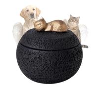 TUKRKRS Keepsake Pet Urns for Dogs,Dog urns for Ashes,Pet Memorial Gifts, Dog Memorial Gifts, Pet Loss Sympathy Gift for Grieving Pet Owners, Handmade Decorative Box, 5 x 4.7inch(Black Kitten)