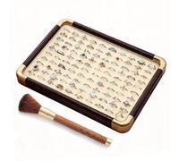 TUKRKRS Mother’s Day Gift Stackable Velvet Jewelry Tray for Small Spaces, Wooden Organizer with Soft Premium Lining, Rounded Edges, for Rings Earrings Necklaces, Gift Box(Caja para anillos)