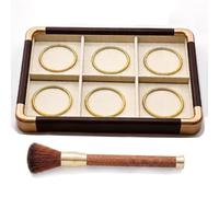 TUKRKRS Mother’s Day Gift Velvet Jewelry Organizer Tray, Stackable Wooden Case with Soft Premium Lining and Rounded Edges, for Rings Necklaces Earrings Bracelets, Gift Box(Joyas 6 ranuras)
