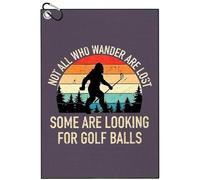 TUKRKRS Not All Who Wander Are Lost Microfiber Golf Towel with Hook - 15.75"x23.62" for Walkers and Hikers - Quick Dry for Clubs Balls Hands on Course