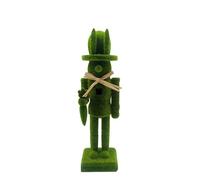 TUKRKRS Novelty Easter Nutcracker Collection - Faux Moss Bunny Wooden Soldier Ornament, Cute Green Rabbit Figurine Gift for Nutcracker Collectors, Kids, Mom Spring Seasonal Display(26cm)