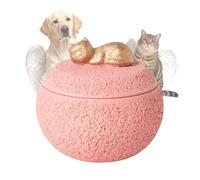 TUKRKRS Personalized Pet Urns for Dogs, Small Pet Urns for Dogs, Cremation urns for Dog Ashes, Pet Memorial Gifts, Loss of Dog Sympathy Gift, Engraved Loving Quote, 5x4.7inch(Pink Kitten)