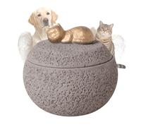 TUKRKRS Personalized Pet Urns for Dogs, Small Pet Urns for Dogs, Cremation urns for Dog Ashes, Pet Memorial Gifts, Loss of Dog Sympathy Gift, Engraved Loving Quote, 5x4.7inch(Gray Kitten)