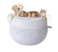 TUKRKRS Personalized Pet Urns for Dogs, Small Pet Urns for Dogs, Cremation urns for Dog Ashes, Pet Memorial Gifts, Loss of Dog Sympathy Gift, Engraved Loving Quote, 5x4.7inch(White Puppy)