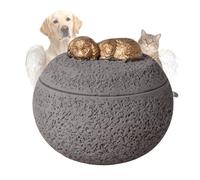 TUKRKRS Personalized Pet Urns for Dogs, Small Pet Urns for Dogs, Cremation urns for Dog Ashes, Pet Memorial Gifts, Loss of Dog Sympathy Gift, Engraved Loving Quote, 5x4.7inch(Gray Puppy)