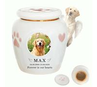 TUKRKRS Pet Urns for Dogs, Small Keepsake for, Mini urns, Pet Memorial Gifts, Dog Memorial Gifts, Meaningful Farewell Tribute for Grieving Owners, 5 x 5.7inch(Big Jar Puppies)