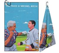 TUKRKRS The Price Is Wrong, Bitch! Print Microfiber Golf Towel with Aluminum Hook - 15.75"x23.62" for Men Women - Quick Dry Absorbent for Cleaning Clubs Balls Hands