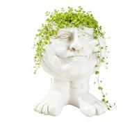 TUKRKRS Unique Beard Joy Planter - Humorous Facial Expression Flower Pot, Resin Carved Planter for Succulents and Houseplants, for Garden Lovers(Daddy John)