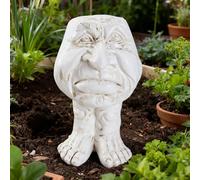TUKRKRS Unique Beard Joy Planter - Humorous Facial Expression Flower Pot, Resin Carved Planter for Succulents and Houseplants, for Garden Lovers(Angry Margaret)