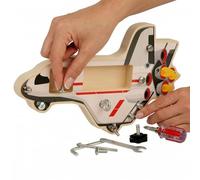 TUKRKRS Vintage Aircraft Wooden Activity Board for Adults, Portable Fidget Panel with Spring Latches, Turnbuckles, and Slide Bolts - Fine Motor Skills and Focus