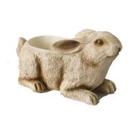 TUKRKRS Vintage Rabbit Succulent Planter Pot - Rustic Resin Bunny Garden Statue with Basket, Cute Animal Flower Container for Indoor Plants, Herbs Easter Decor(The Rabbit Flowerpot Lying Down)