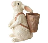 TUKRKRS Vintage Rabbit Succulent Planter Pot - Rustic Resin Bunny Garden Statue with Basket, Cute Animal Flower Container for Indoor Plants, Herbs Easter Decor(Rabbit Standing in a Basket)