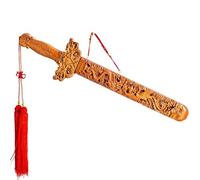 TUKRPQMRI 桃木雕刻 双龙桃木剑挂件摆件龙腾盛世精品Caoba tallada doble dragón espada de caoba colgante piezas de decoración Dragon Teng Sheng World Boutique /337