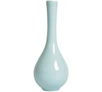 TUKRPQMRI 7,2 pulgadas Longquan Celadon botella de Jade hecha a mano jarrón de cerámica chino florero artístico Guanyin botella de cuello largo/736