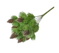TUKRPQMRI 7 ramas de pino artificial de plástico, piñones, conos, plantas falsas, árbol for decoración de fiestas de Navidad, césped artificial, decoración navideña for el hogar/499