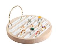 TUKRPQMRI Bandeja de madera for exhibición de aretes y pulseras redondas, tablero de exhibición/1145(White)