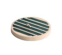 TUKRPQMRI Bandeja de madera for exhibición de aretes y pulseras redondas, tablero de exhibición/1145(Green)