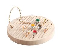 TUKRPQMRI Bandeja de madera for exhibición de aretes y pulseras redondas, tablero de exhibición/1145(Yellow)