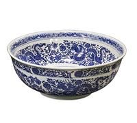 TUKRPQMRI Lavabo oriental con motivo de porcelana azul y blanca, cuencos grandes for servir, ensaladeras, fruteros/749(10 inches)