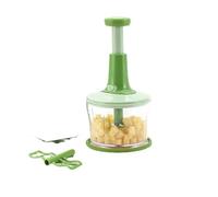 TUKRPQMRI Picadora de carne casera Batidora de huevos Puré de ajo Trituradora de ajo Máquina de alimentos multifuncional Deshidratador de verduras Cesta de drenaje, trompeta, Verde claro, AF1433/5